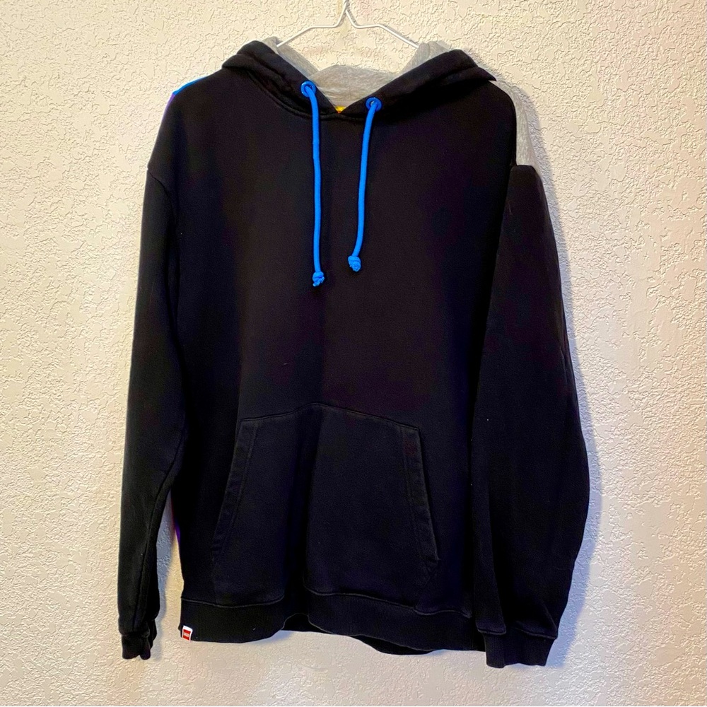 LEGO x Target Exclusive Hoodie Mens Medium Black Color-block Pullover Sweatshirt